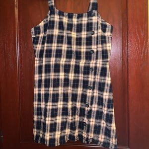 Plaid button dress
